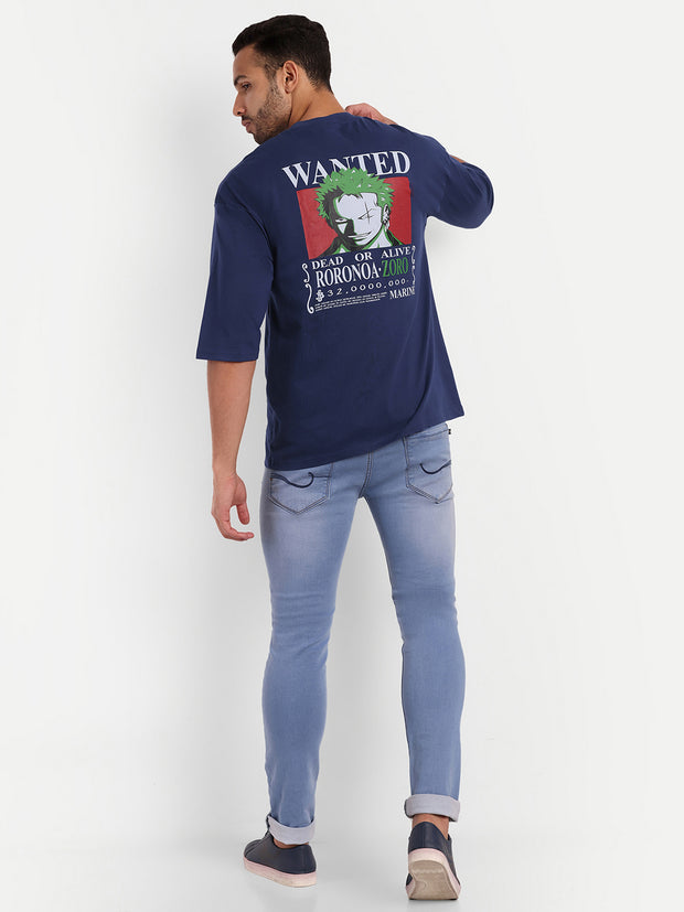 Wanted Dark Blue Back Oversize Drop shoulder Tee by Gavin Paris