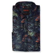 Abstract Multicolor Leaf Print Slim Fit Full Sleeve Shirt (GP140)