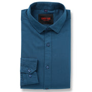 Teal Blue Solid Full-Sleeve Shirt (GP077)