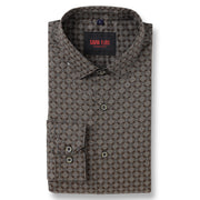 Brown Circle Pattern Full Sleeve Shirt (GP031)