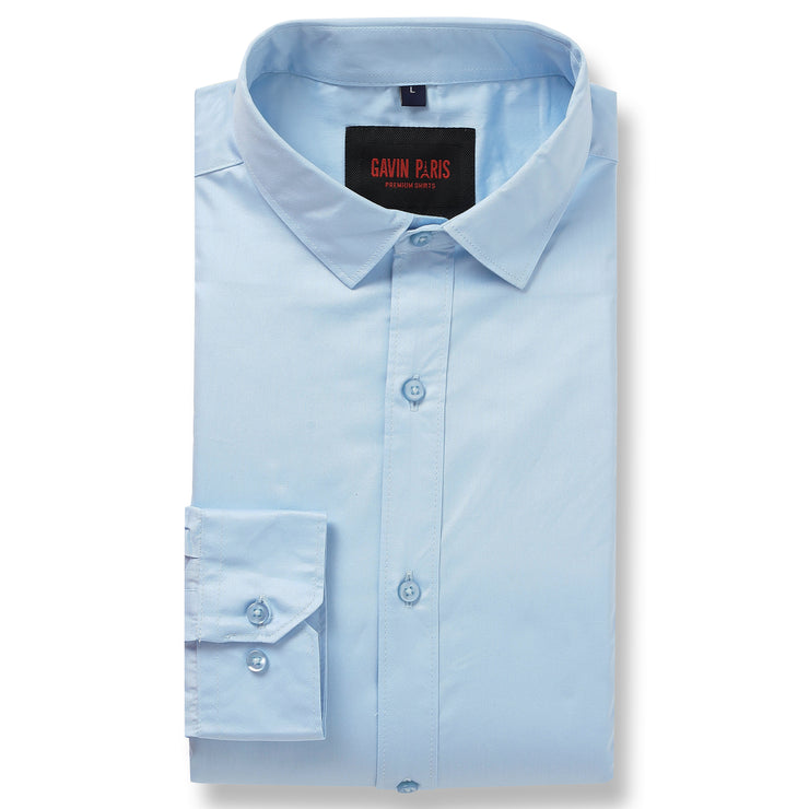 Light Blue Slim Fit Full Sleeve Shirt (GP064)