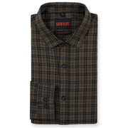 Brown and Black Plain Slim Fit Full Sleeve Shirt With Pocket (GP165)