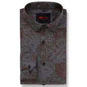 Mens Brown checkers Printed Cotton Full Sleeve Shirt (GP056)