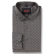 Brown Circle Pattern Slim Fit Full Sleeve Shirt (GP030)