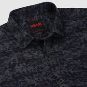 Men's Full Sleeve Navy Blue and Charcoal Abstract Print Shirt (GP275)