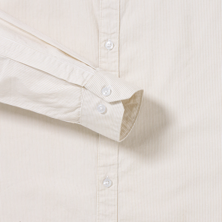 Beige Striped Slim Fit Full-Sleeve Shirt (GP079)