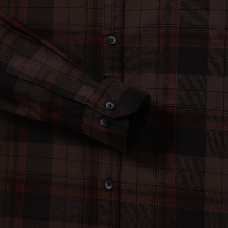 Brown Checkered Full-Sleeve Shirt (GP086)