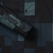 Black and Green Block Pattern Slim Fit Full Sleeve Shirt (GP047)