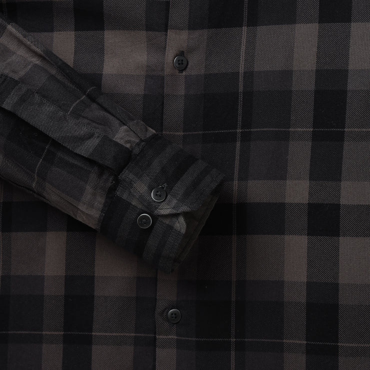 Black and Grey Checkered Full-Sleeve Shirt (GP002)