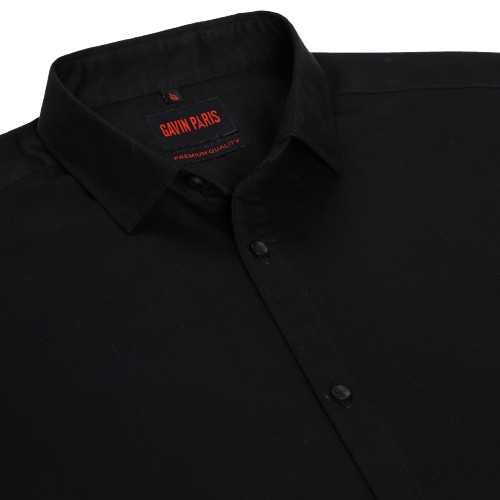 Half Sleeve Slim Fit Shirt- Classic Black (GP290)