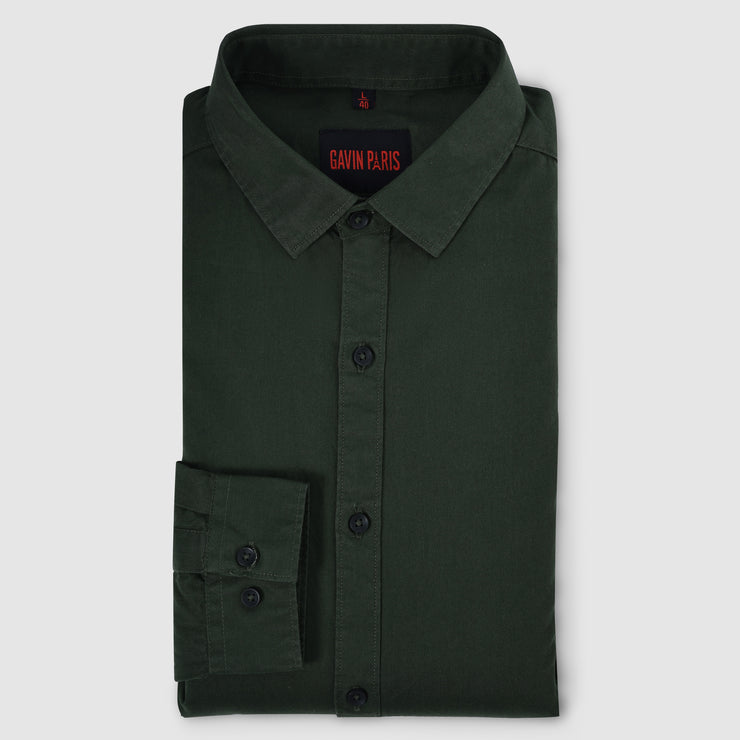 Forest Green Plain Men's Full Sleeve Shirt (GP311)