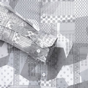 Grey with Intricate Geometric Pattern Full Sleeve Shirt (GP045)