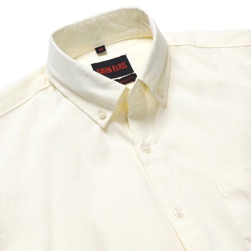 Cream Solid Slim Fit Cotton Men's Full Sleeve Shirt With Pocket (GP354)