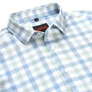 Checkered Slim Fit Full Sleeve Shirt - Blue and Green (GP224)