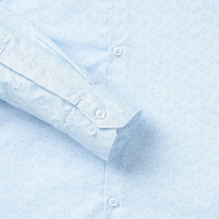 Light Blue with Leaf Pattern Full Sleeve Shirt (GP109)