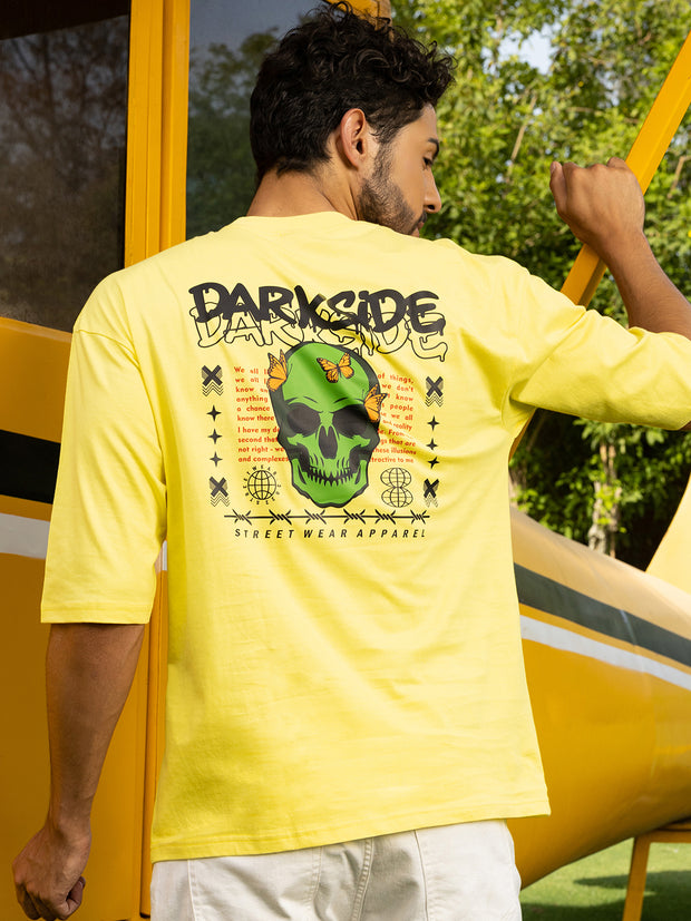 Darkside Lemon Yellow Oversized Drop shoulder Tee by Gavin Paris