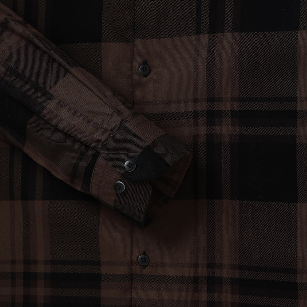 Brown and Black Checkered Pattern Slim Fit Full Sleeve Shirt (GP004)