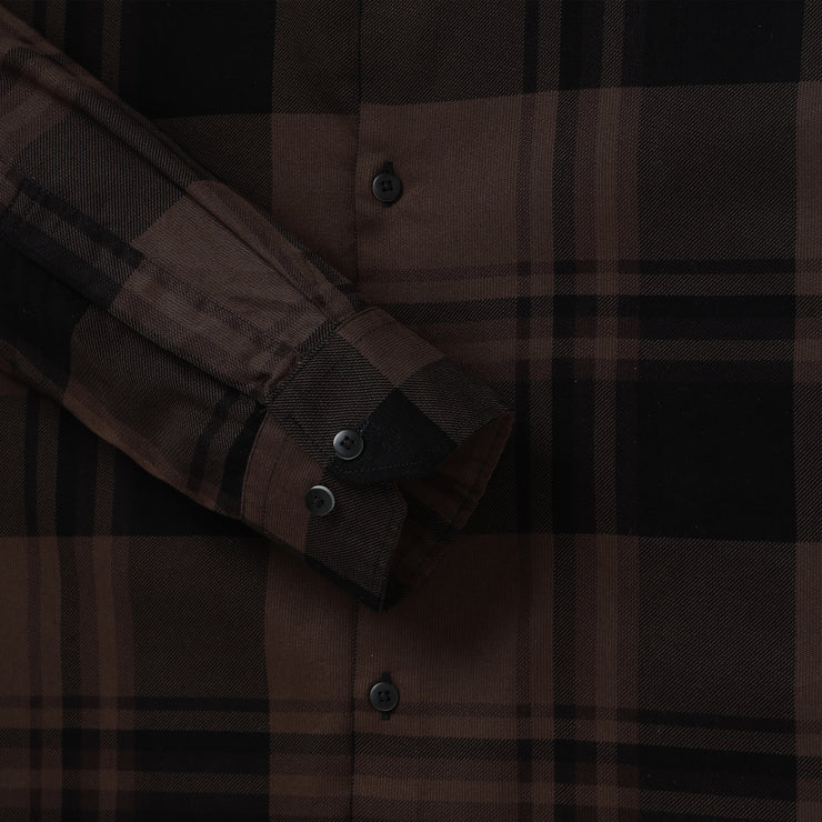 Brown and Black Checkered Pattern Slim Fit Full Sleeve Shirt (GP004)