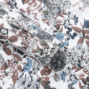 White with Multicolor Floral Pattern Slim Fit  Full Sleeve Shirt (GP052)