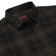 Olive Green Checkered Slim Fit Men's Full Sleeve Shirt (GP328)