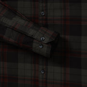 Checkered Full-Sleeve Shirt - Dark Green & Red (GP085)