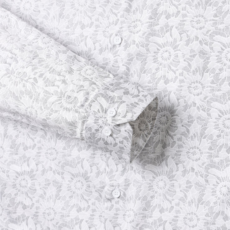 Full Sleeve Shirt - White with Floral Pattern (GP019)
