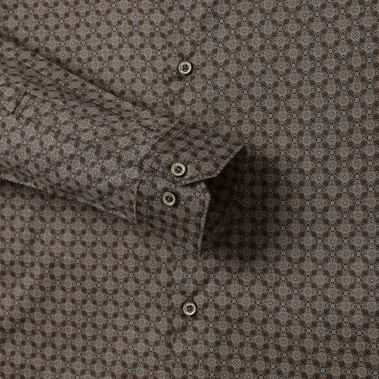 Brown Circle Pattern Full Sleeve Shirt (GP031)