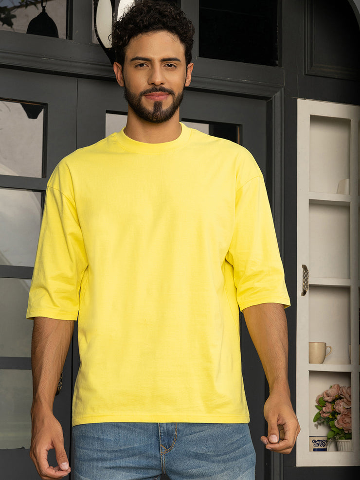 Paparazi Lemon Yellow Oversized Drop shoulder Tee by Gavin Paris