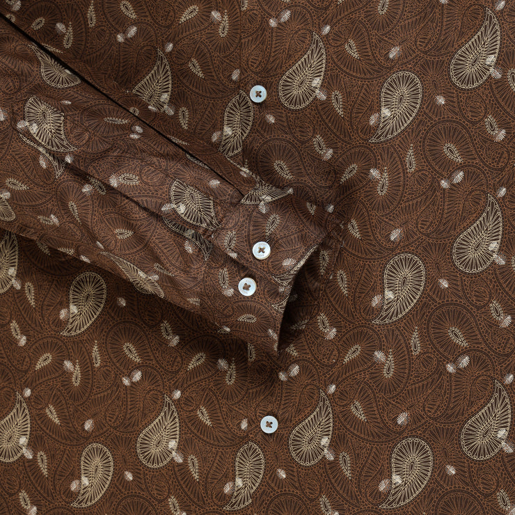 Brown with Paisley Pattern Full Sleeve Shirt (GP154)
