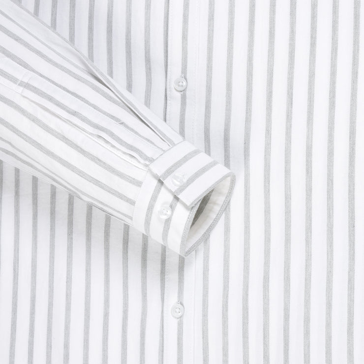 White with Grey Striped Pattern Full Sleeve Shirt (GP159)