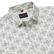 Cream Geometric Print Slim Fit Cotton Men's Full Sleeve Shirt (GP353)