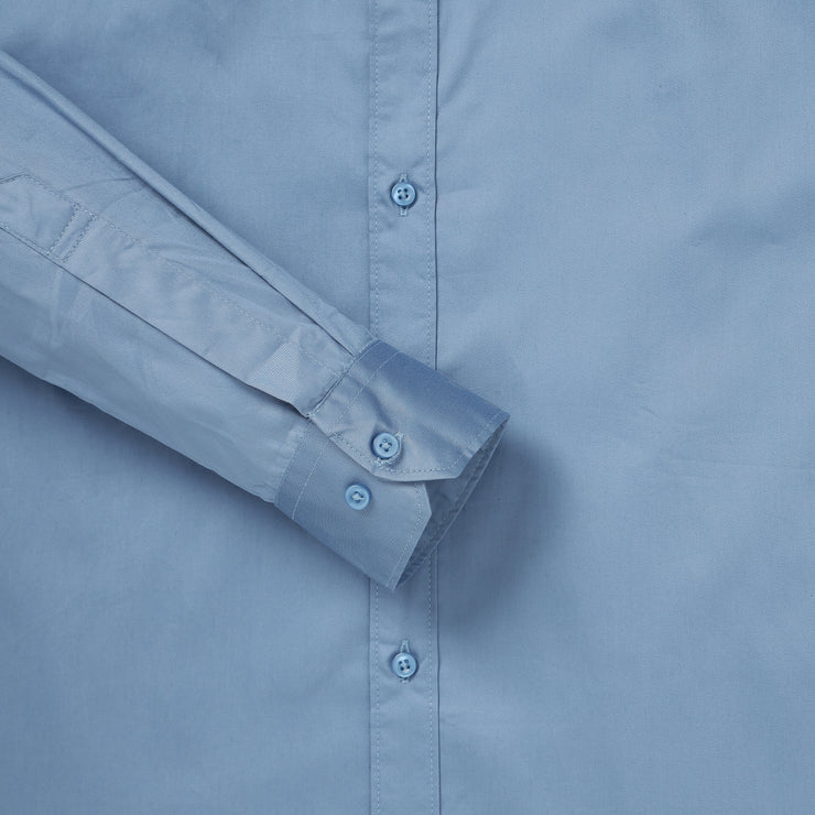 Sky Blue Solid Full-Sleeve Shirt (GP068)