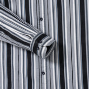 Grey & Black Striped Full-Sleeve Shirt (GP042)