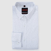 White Minimalist Design Men's Slim Fit Full Sleeve Shirt With Pocket (GP302)