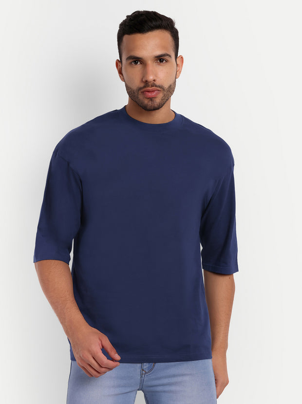 Wanted Dark Blue Back Oversize Drop shoulder Tee by Gavin Paris