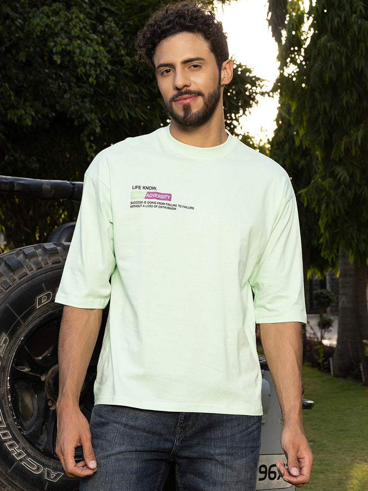 Life Known Sea Green Both Side Printed Oversized Tee by Gavin Paris