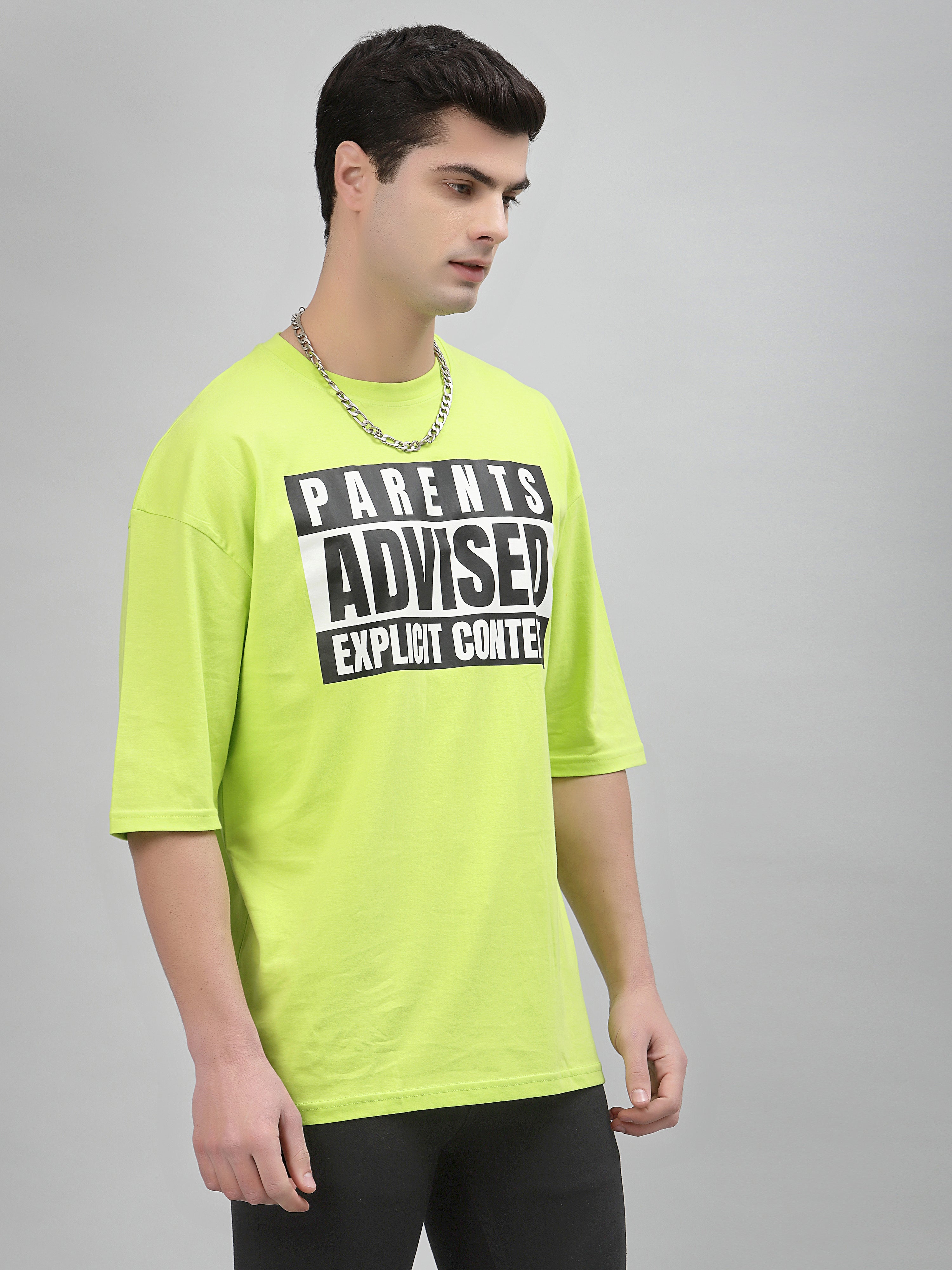 Parent Advice Neon Green Oversized Unisex T-shirt By Gavin Paris