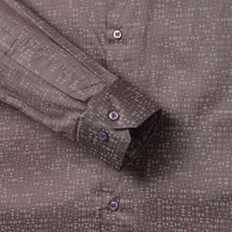 Full Sleeve Shirt - Mauve with Geometric Pattern (GP008)
