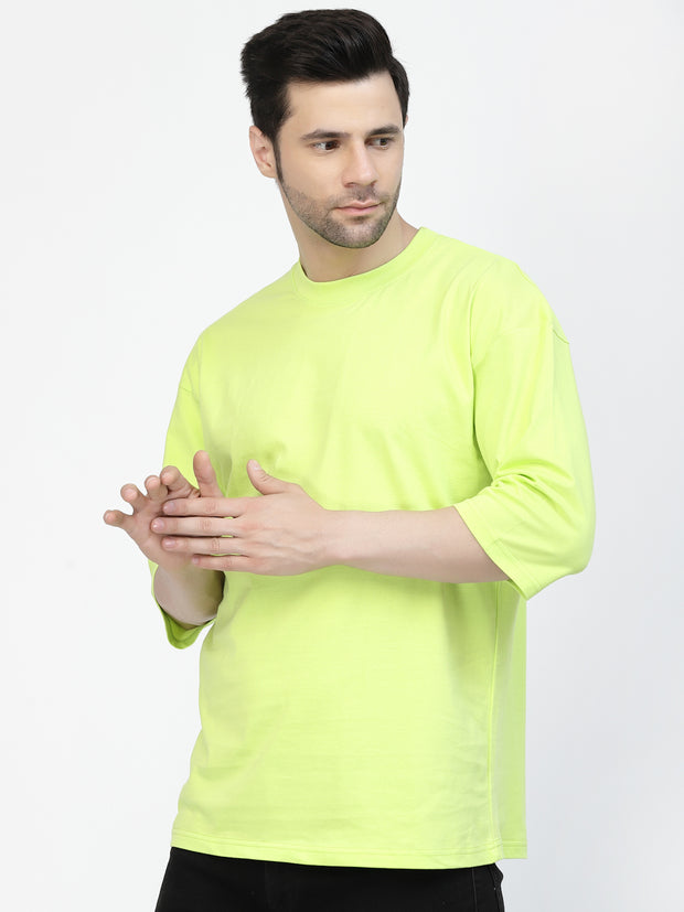 Neon Green Plain Oversized Unisex Tee By Gavin Paris