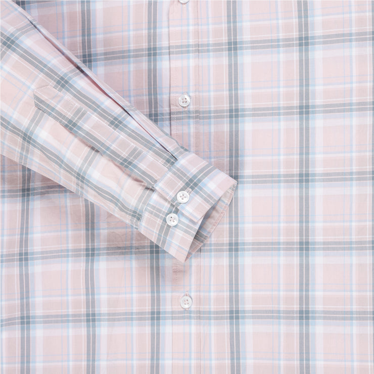 Pink and Grey Plaid Slim Fit Full Sleeve Shirt (GP167)
