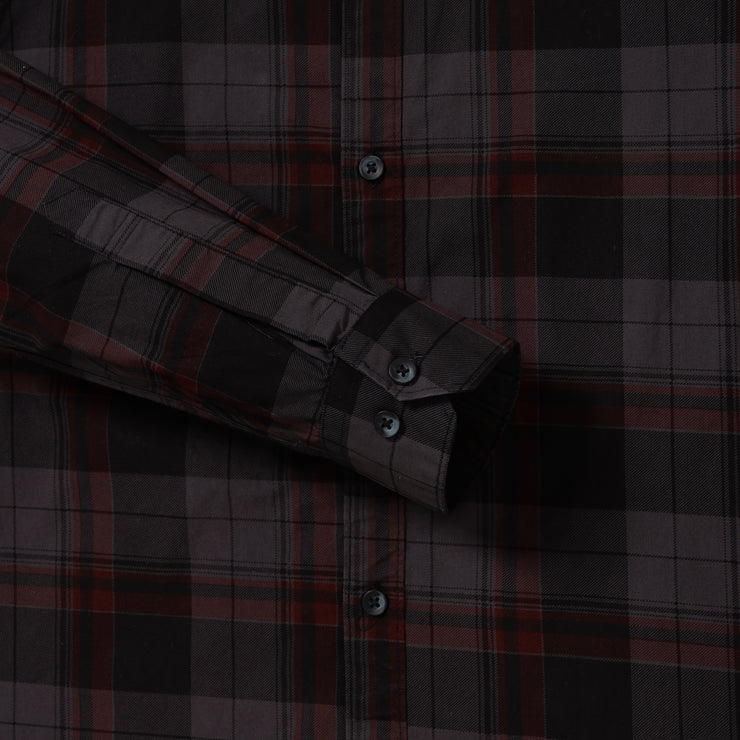 SMOKE GREY CHECKS COTTON FULL SLEEVE SHIRT (GP084)