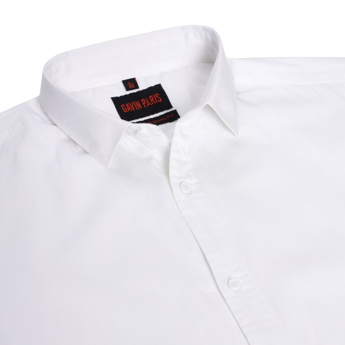Half Sleeve Slim Fit Shirt- Classic White (GP292)