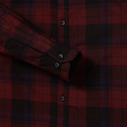 Plaid Flannel Slim Fit Full-Sleeve Shirt - Red and Black (GP083)