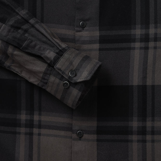 Dark Grey and Black Checkered Pattern Slim Fit Full Sleeve Shirt (GP003)