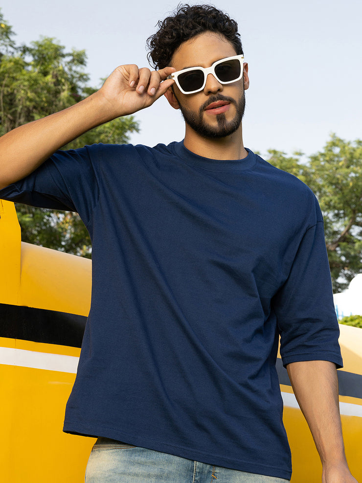 Hiphop Dark Blue Oversized Drop shoulder Tee by Gavin Paris