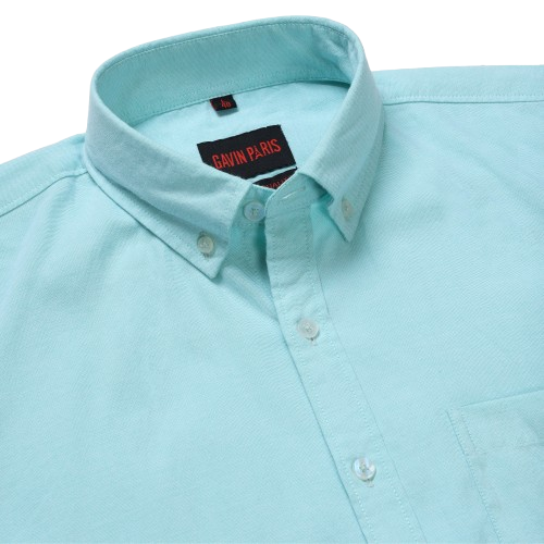 Mint Green Solid Slim Fit Cotton Men's Full Sleeve Shirt With Pocket (GP356)
