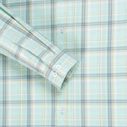Mint Green and Grey Plaid Slim Fit Full Sleeve Shirt (GP166)