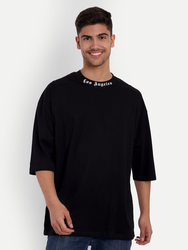 Los Angeles Black Drop-shoulder Oversized Tee