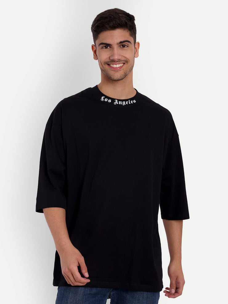 Los Angeles Black Drop-shoulder Oversized Tee