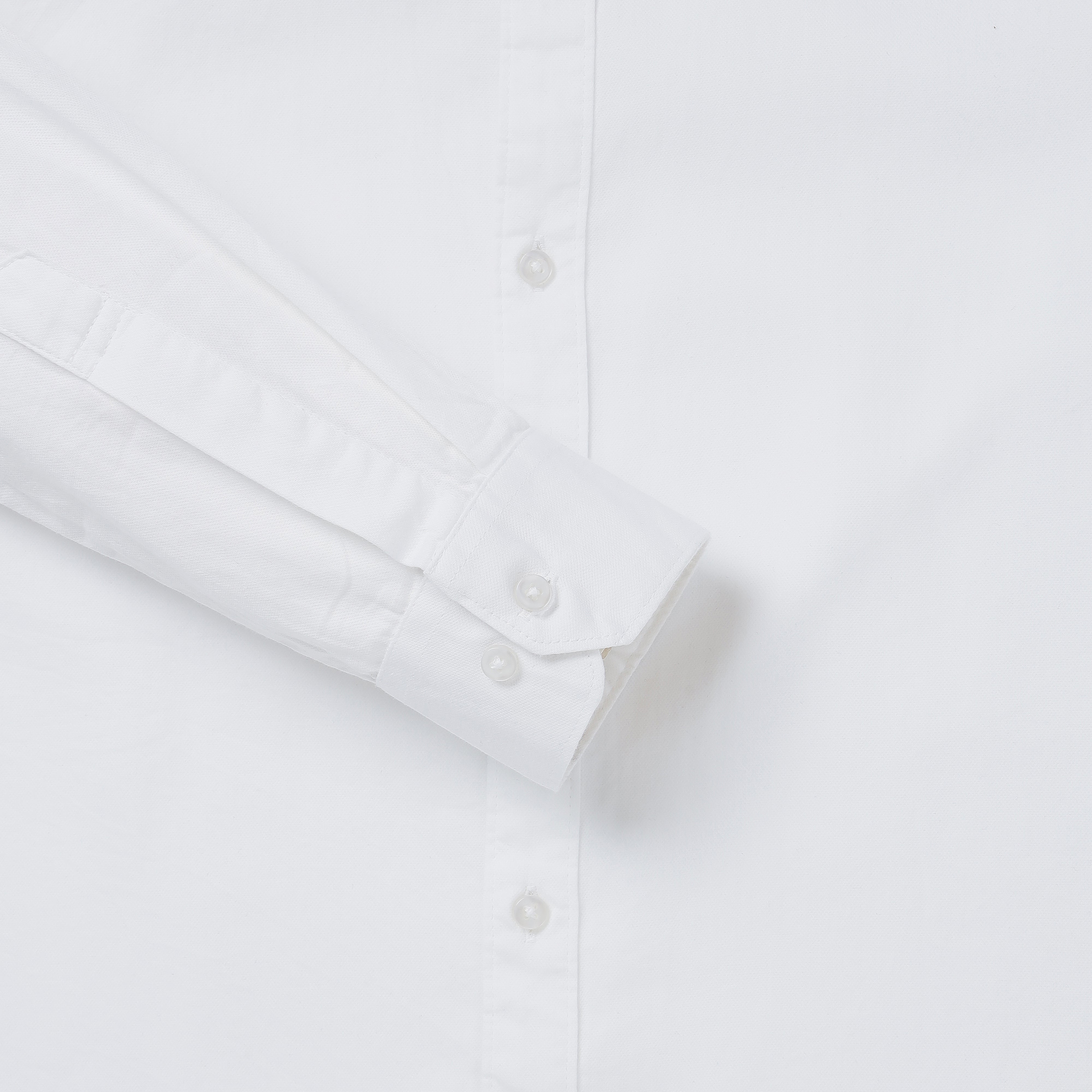 WHITE SOLID COTTON FULL SLEEVE SHIRT (GP076)